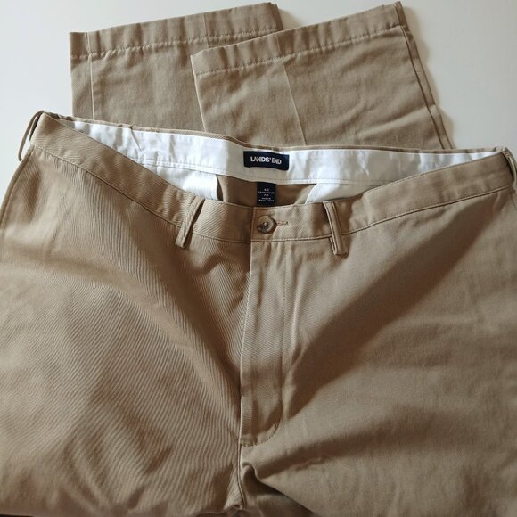 Land's End Men's Blue, Khaki & Grey Dress Slacks LOT OF 3 Pairs GUC Size 42 - Picture 3 of 9